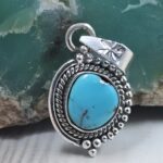Egyptian Turquoise 1" 925 Sterling Silver Pendant (REXT89-309)