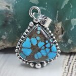 Egyptian Turquoise 1" 925 Sterling Silver Pendant (REXT89-323)