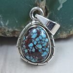 Egyptian Turquoise 1" 925 Sterling Silver Pendant (REXT89-373)