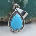 Egyptian Turquoise 1" 925 Sterling Silver Pendant (REXT89-388)