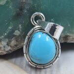 Egyptian Turquoise 1" 925 Sterling Silver Pendant (REXT89-375)