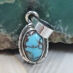 Egyptian Turquoise 1" 925 Sterling Silver Pendant (REXT89-378)