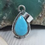 Egyptian Turquoise 1" 925 Sterling Silver Pendant (REXT89-389)