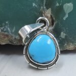 Egyptian Turquoise 1" 925 Sterling Silver Pendant (REXT89-372)