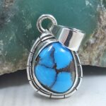 Egyptian Turquoise 1" 925 Sterling Silver Pendant (REXT89-386)
