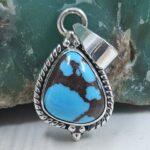 Egyptian Turquoise 1" 925 Sterling Silver Pendant (REXT89-416)