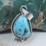 Egyptian Turquoise 1" 925 Sterling Silver Pendant (REXT89-401)