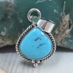 Egyptian Turquoise 1" 925 Sterling Silver Pendant (REXT89-408)