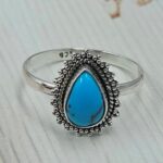 Egyptian Turquoise Size US 10 925 Sterling Silver Ring (RS25-33)
