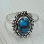 Egyptian Turquoise Size US 8 925 Sterling Silver Ring (RS25-45)