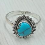 Egyptian Turquoise Size US 8 925 Sterling Silver Ring (RS25-45)