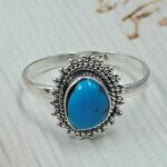 Egyptian Turquoise Size US 10 925 Sterling Silver Ring (RS25-32)