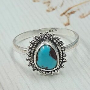 Egyptian Turquoise Size US 10 925 Sterling Silver Ring (RS25-31)