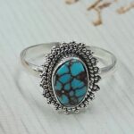 Egyptian Turquoise Size US 8 925 Sterling Silver Ring (RS25-41)