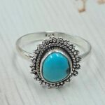 Egyptian Turquoise Size US 8 925 Sterling Silver Ring (RS25-43)