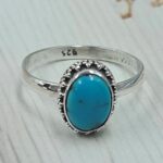 Egyptian Turquoise Size US 9 925 Sterling Silver Ring (RS25-75)