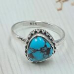 Egyptian Turquoise Size US 9 925 Sterling Silver Ring (RS25-74)