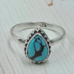 Egyptian Turquoise Size US 9 925 Sterling Silver Ring (RS25-77)