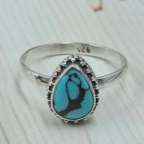Egyptian Turquoise Size US 9 925 Sterling Silver Ring (RS25-77)