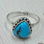 Egyptian Turquoise Size US 8 925 Sterling Silver Ring (RS25-71)