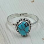 Egyptian Turquoise Size US 10 925 Sterling Silver Ring (RS25-81)