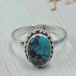Egyptian Turquoise Size US 8 925 Sterling Silver Ring (RS25-69)