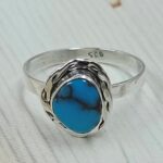 Egyptian Turquoise Size US 9 925 Sterling Silver Ring (RS25-87)