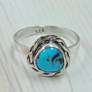 Egyptian Turquoise Size US 8 925 Sterling Silver Ring (RS25-98)