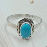 Egyptian Turquoise Size US 10 925 Sterling Silver Ring (RS25-85)