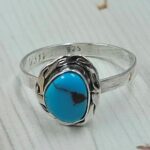 Egyptian Turquoise Size US 10 925 Sterling Silver Ring (RS25-86)