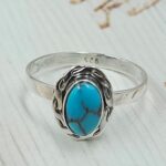 Egyptian Turquoise Size US 10 925 Sterling Silver Ring (RS25-84)