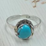Egyptian Turquoise Size US 10 925 Sterling Silver Ring (RS25-83)