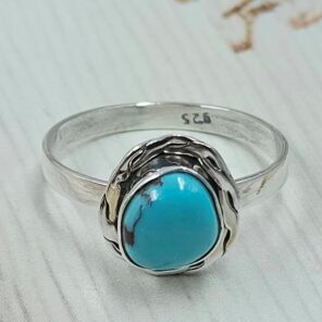 Egyptian Turquoise Size US 10 925 Sterling Silver Ring (RS25-83)