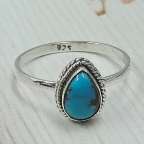 Egyptian Turquoise Size US 10 925 Sterling Silver Ring (RS25-183)