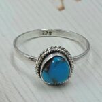 Egyptian Turquoise Size US 9 925 Sterling Silver Ring (RS25-177)