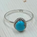 Egyptian Turquoise Size US 9 925 Sterling Silver Ring (RS25-178)