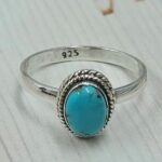 Egyptian Turquoise Size US 8 925 Sterling Silver Ring (RS25-170)