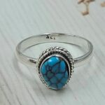 Egyptian Turquoise Size US 8 925 Sterling Silver Ring (RS25-176)