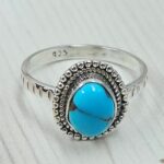 Egyptian Turquoise Size US 8 925 Sterling Silver Ring (RS25-150)