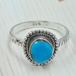 Egyptian Turquoise Size US 8 925 Sterling Silver Ring (RS25-152)
