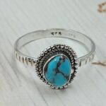 Egyptian Turquoise Size US 10 925 Sterling Silver Ring (RS25-139)