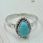 Egyptian Turquoise Size US 8 925 Sterling Silver Ring (RS25-117)