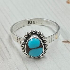 Egyptian Turquoise Size US 6 925 Sterling Silver Ring (RS25-110)