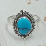 Egyptian Turquoise Size US 9 925 Sterling Silver Ring (RS25-22)