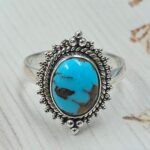 Egyptian Turquoise Size US 8 925 Sterling Silver Ring (RS25-16)