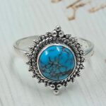 Egyptian Turquoise Size US 10 925 Sterling Silver Ring (RS25-28)