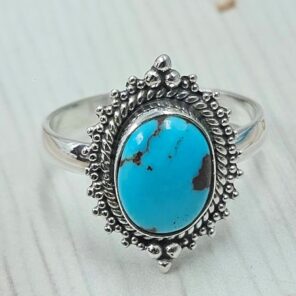 Egyptian Turquoise Size US 9 925 Sterling Silver Ring (RS25-25)