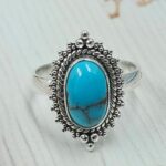 Egyptian Turquoise Size US 7 925 Sterling Silver Ring (RS25-7)