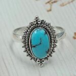 Egyptian Turquoise Size US 9 925 Sterling Silver Ring (RS25-23)