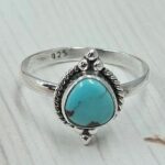 Egyptian Turquoise Size US 8 925 Sterling Silver Ring (RS25-197)